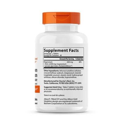 Магній Високої Абсорбації Doctor's Best High Absorption Magnesium, 120 таблеток