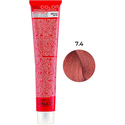 Крем-фарба для волосся Palco Professional Color № 7.4 блонд середній мідь, 100 мл