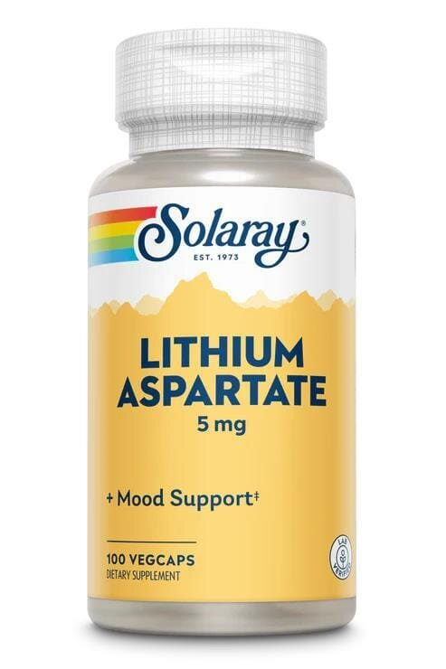Літію аспартат Solaray Lithium Aspartate 5, 100 веганських капсул