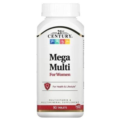 Мультивітаміни та мультимікроелементи для жінок 21st Century Mega Multi for Women, 90 таблеток