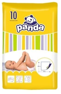 Пелюшки Panda одноразові дитячі, 60 х 60 см, 10 шт