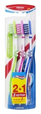 Зубна щітка Aquafresh In-between Clean, Medium, 3 штуки
