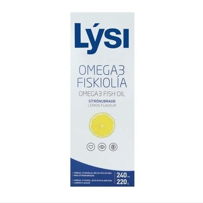 Омега-3 LYSI рідка форма зі смаком лимона по 240 мл у скляній пляшці