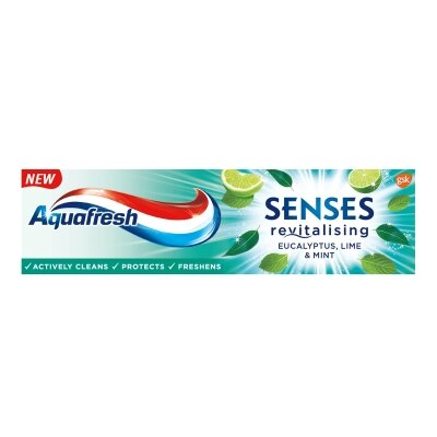 Зубна паста Aquafresh Senses Revitalising евкаліпт, лайм та м'ята, 75 мл