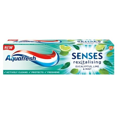Зубна паста Aquafresh Senses Revitalising евкаліпт, лайм та м'ята, 75 мл
