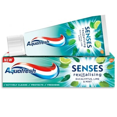 Зубна паста Aquafresh Senses Revitalising евкаліпт, лайм та м'ята, 75 мл