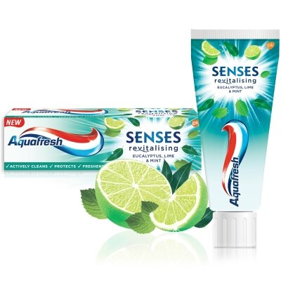 Зубна паста Aquafresh Senses Revitalising евкаліпт, лайм та м'ята, 75 мл