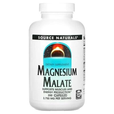 Магній малат Source Naturals Magnesium Malate, 200 капсул