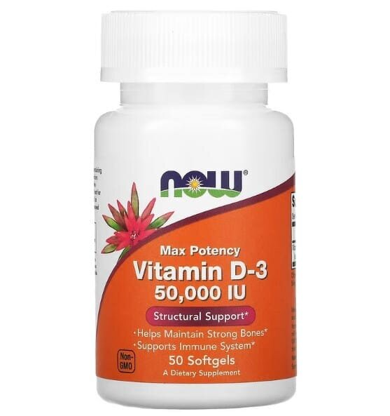 Вітамін Д-3 NOW Vitamin D-3 50000 MО м'які капсули №50