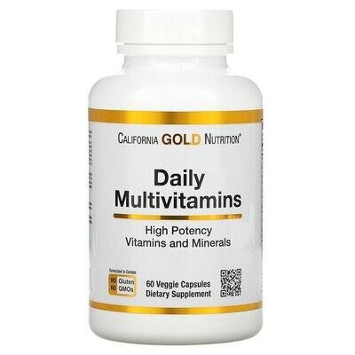 Мультивітаміни для щоденного прийому California Gold Nutrition Daily Multivitamins капсули №60