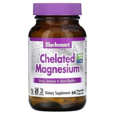 Хелатний Магній Bluebonnet Nutrition Chelated Magnesium капсули №60