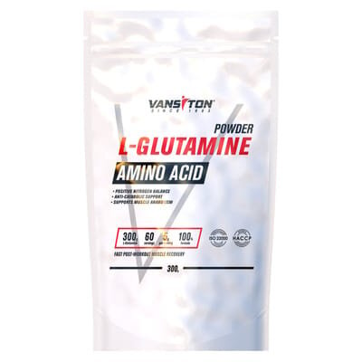 Амінокислота Vansiton Glutamine 100% (глутамін), 300г