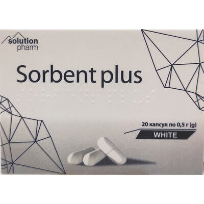 Сорбент+ (Карбоактив) білий Solution Pharm капсули №20