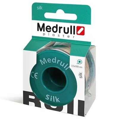Пластир медичний Medrull Silk на шовковій основі, котушка, 2,5 см x 500 см, 1 штука