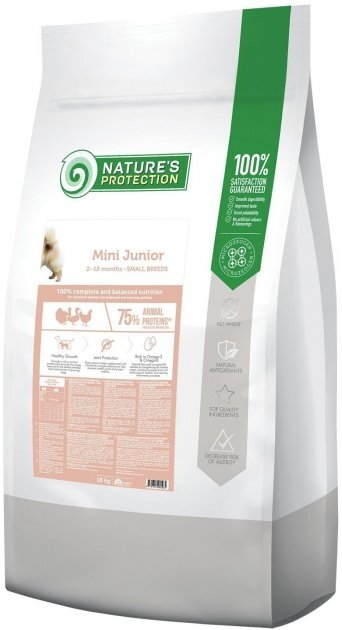Корм сухий для цуценят малих порід Nature's Protection Mini Junior Small Breeds, 18 кг