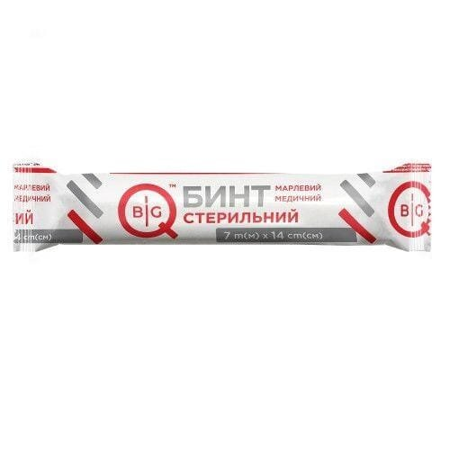 Бинт марлевий стерильний BigQ медичний 7 м х 14 см