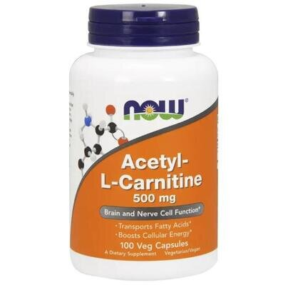 Ацетил-L Карнітін NOW Acetyl-L-Carnitine 500 мг вег. капсули №100