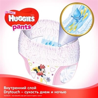 Підгузки-трусики Huggies Pants дитячі, для дівчаток, розмір 6, 15-25 кг, 36 шт