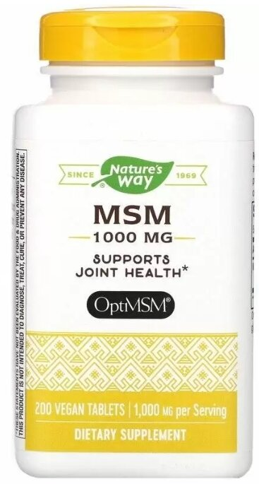 Метилсульфонілметан Nature's Way MSM 1000 мг, 200 таблеток