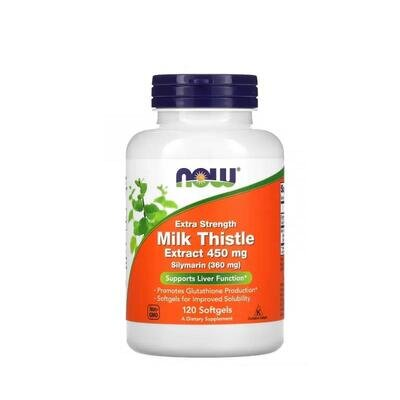 Розторопші екстракт Now Milk Thistle Extract 450 мг м'які капсули №120