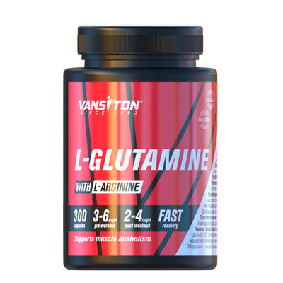 Амінокислота Vansiton L-Glutamine (глютамін), 300 капсул