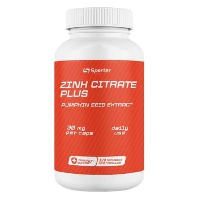 Мінеральна добавка Sporter Zinc 30 citrate plus, 120 капсул
