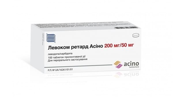 Левоком ретард Асіно таблетки прол./д. по 200 мг/50 мг №100 (10х10)