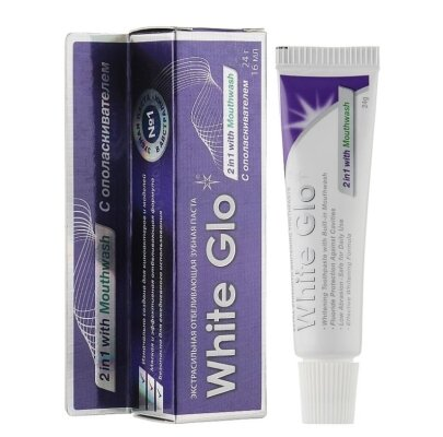 Зубна паста White Glo відбілювальна з ополіскувачем 2 в 1, 24 г