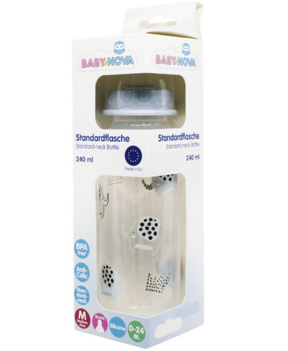 Пляшка Baby-Nova 47010-1 з декором для хлопчика, 240 мл
