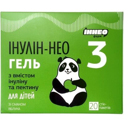 Інулін-НЕО 3 гель д/перор. заст. для дітей зі смаком яблука по 10 г №20 у стік-пакетах