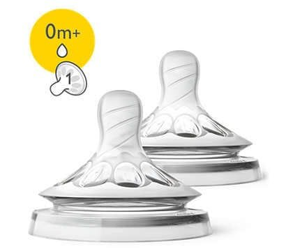Соска силіконова Philips Avent Natural 2.0 SCF041/27, 1 отвір, від 0 місяців, 2 шт