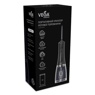 Іригатор Vega VT-1500 B портативний, чорний