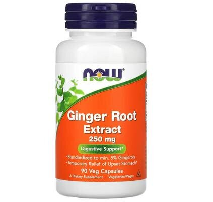Екстракт кореня імбиру NOW Ginger Root Extract 250 мг вег. капсули №90