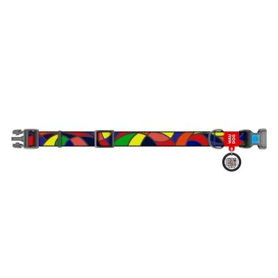 Нашийник Collar WAUDOG Nylon з QR-паспортом, малюнок Вітраж, пластиковий фастекс, ширина 15 мм довжина 23-35 см