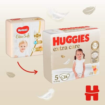 Підгузки Huggies Extra Care дитячі, розмір 5, 11-25 кг, 28 шт