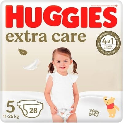 Підгузки Huggies Extra Care дитячі, розмір 5, 11-25 кг, 28 шт