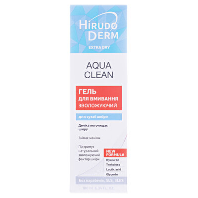 Гель для вмивання Hirudo Derm Extra-Dry Aqua Clean зволожуючий, 180 мл
