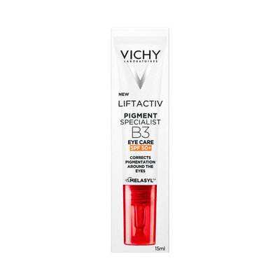 Крем навколо очей Vichy Liftactiv Pigment Specialist B3 антивіковий для корекції пігментних плям та темних кіл, SPF50+, 15 мл
