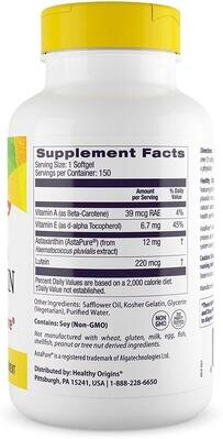 Астаксантин Healthy Origins Astaxanthin 12 мг, 150 капсул