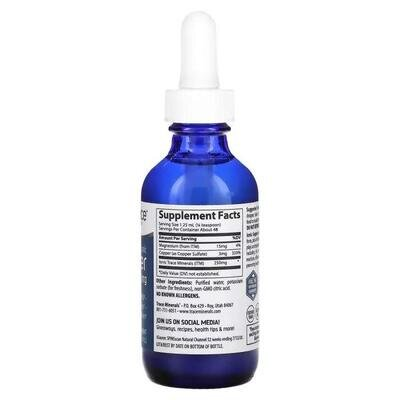 Мідь іонна Trace Minerals Ionic Copper 3 мг у краплях, 59 мл