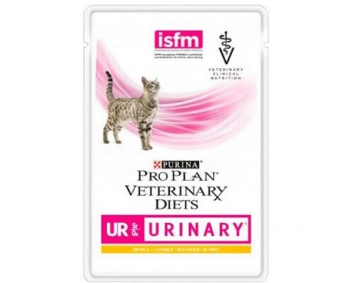 Корм вологий Purina Pro Plan Veterinary Diets UR Urinary для кішок при захворюванні сечостатевої системи, з куркою, 85 г