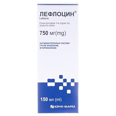 Лефлоцин розчин д/інф. 5 мг/мл по 150 мл у пляш.