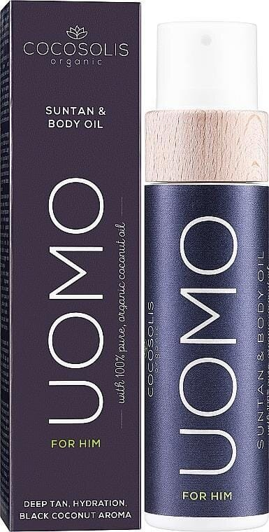 Олія для засмаги Cocosolis Uomo Suntan & Body Oil аромат чорного кокосу, 110 мл