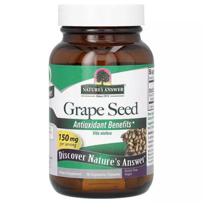 Виноградні кісточки Nature's Answer Grape Seed 150 мг вег. капсули №60