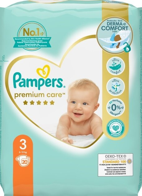 Підгузки дитячі Pampers Premium Care розмір 3, 6-10 кг, 20 шт