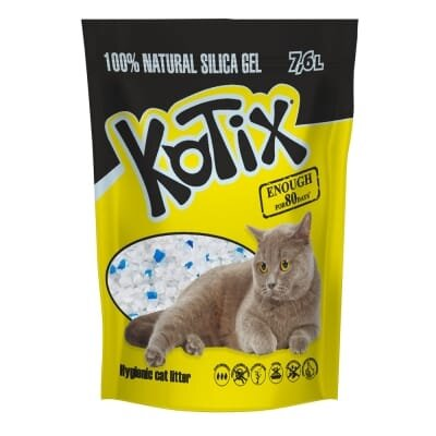Наповнювач для котячого туалету Kotix силікагелевий поглинаючий, 7,6 л (3,4 кг)
