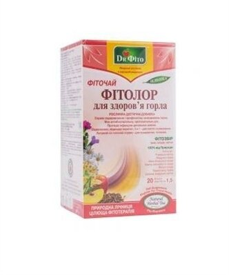 Фіточай Dr.Fito Фітолор для здоров'я горла по 1.5 г №20 в філ.-пак.