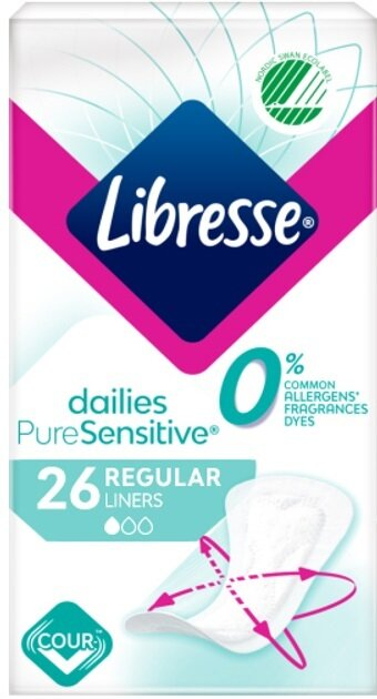Прокладки щоденні гігієнічні Libresse Dailies Pure Sensitive Regular, 26 шт