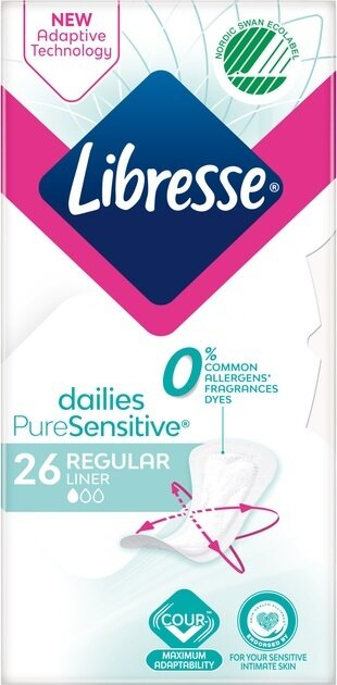 Прокладки щоденні гігієнічні Libresse Dailies Pure Sensitive Regular, 26 шт