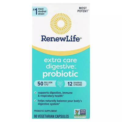 Пробіотик Renew Life Extra Care Digestive Probiotic 50 млрд КУО вег. капсули №90
